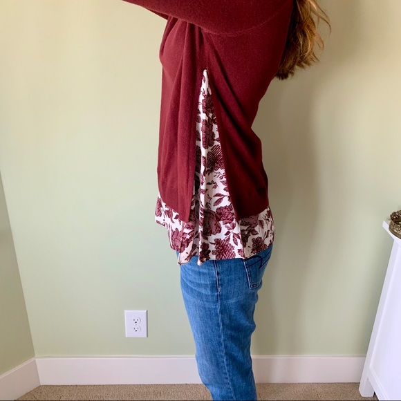 Ann Taylor Mixed Media Sweater with Floral - Picture 3 of 8